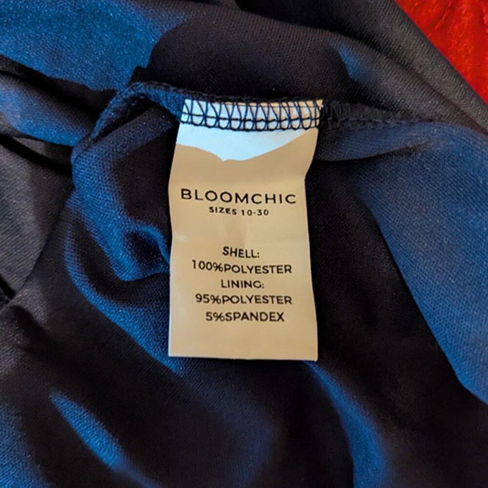 BloomChic Navy Floral Appliqué Dress 3X (22/24) NWT w/ Pockets - Picture 10 of 10